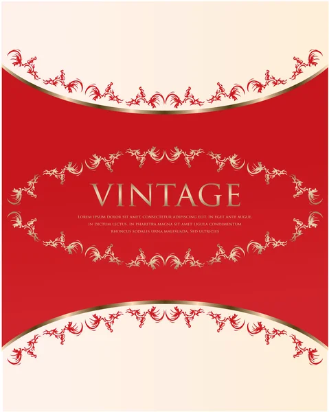 Piros Fehér Vintage Háttér — Stock Vector
