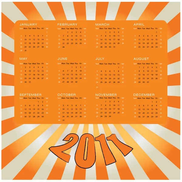 Vektorové Kalendář 2011 — Stockový vektor