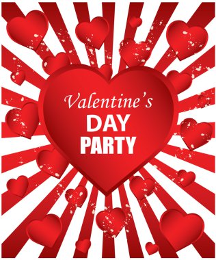 Valentine's Day Party - red background clipart