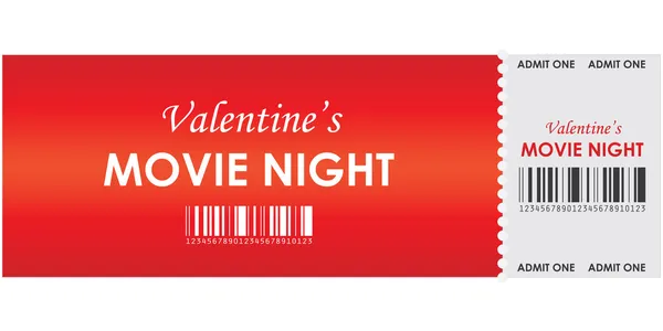 Valentine'nın film gecesi — Stok Vektör
