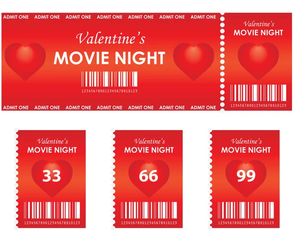 Valentine Movie Night — Stock Vector