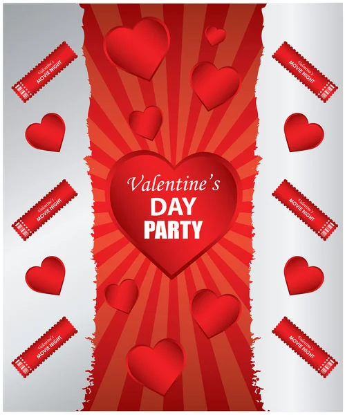 Aftelkalender Voor Valentijnsdag Uitnodiging — Stockvector