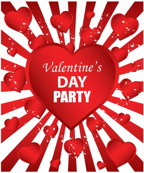 Valentýn Party Červeném Pozadí — Stockový vektor