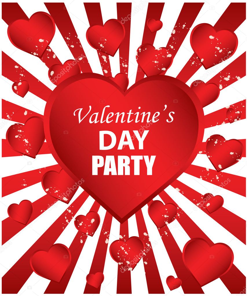 Valentine's Day Party - red background