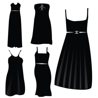 Vector illustration of modern formal dresses - NEW FASHION clipart