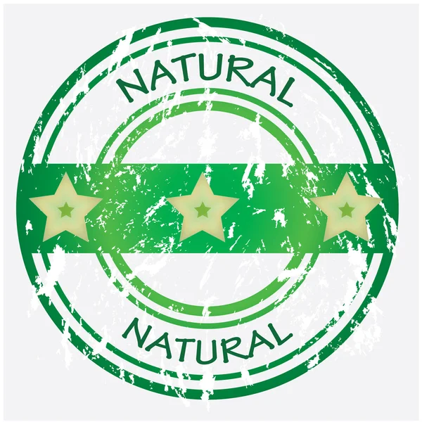 Natürliches Lebensmittel- oder Produktetikett - grüner Vektor — Stockvektor
