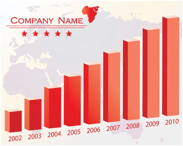 デザインとビジネスのコンセプト 赤いベクトル色グラフ — ストックベクタ