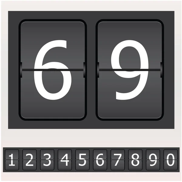 機械的な時刻表上の数字のセット — ストックベクタ