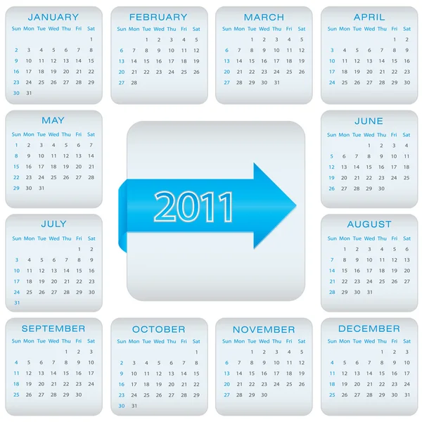 Calender for 2011 — Stock Vector