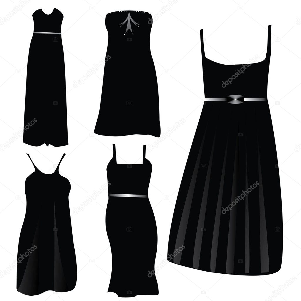Vector illustration of modern formal dresses - NEW FASHION