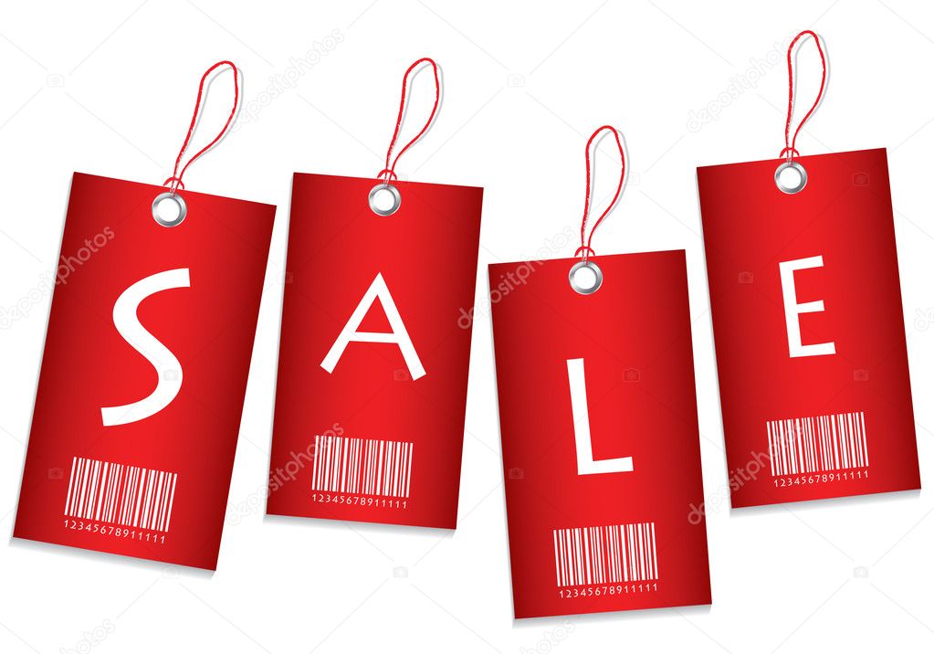 Red vector price tags