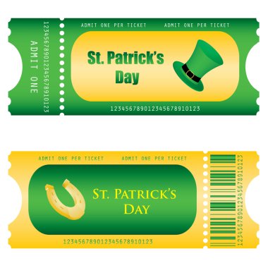 Special ticket for St. Patrick's Day clipart