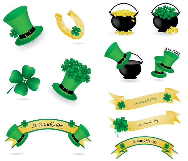 St. Patrick dzień ikony i bannery — Wektor stockowy
