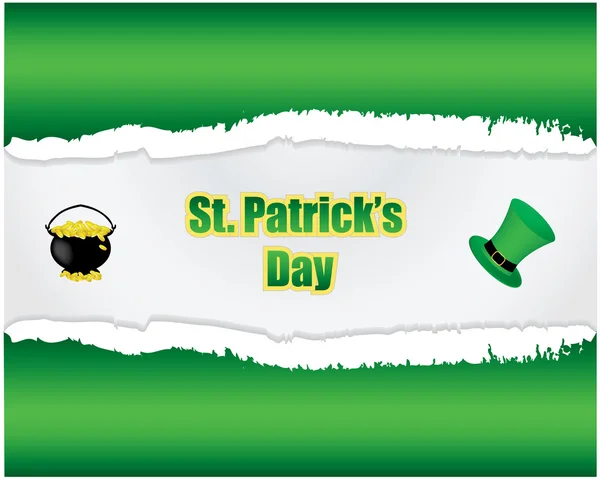 Zerrissenes Papier mit St. Patrick 's Day Design — Stockvektor