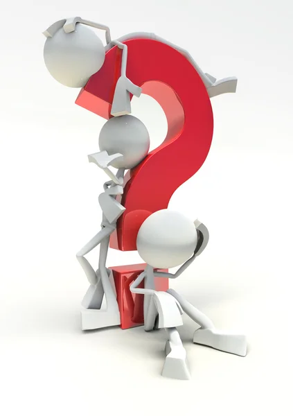 Question Mark Characters Isolated White Background — Stock Photo, Image