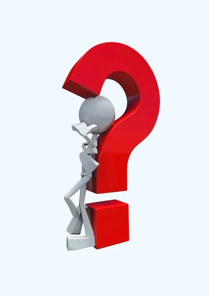 Character Question Mark Made Software Isolated White Background — Stock Photo, Image