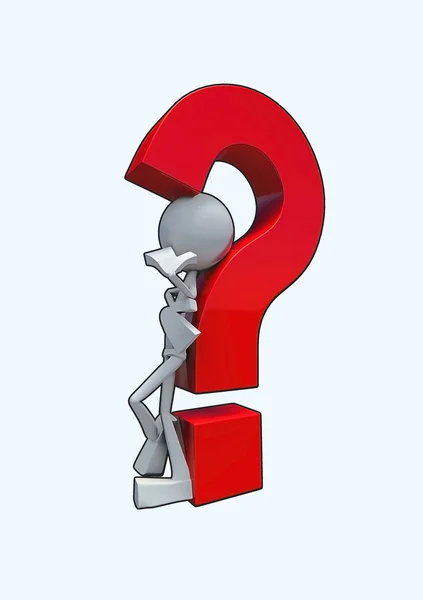 3D character and Question-mark — Stock Photo, Image