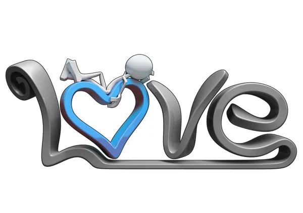 Znaki Przytulanie Słowo Miłość Wykonane Oprogramowanie Białym Tle — Zdjęcie stockowe