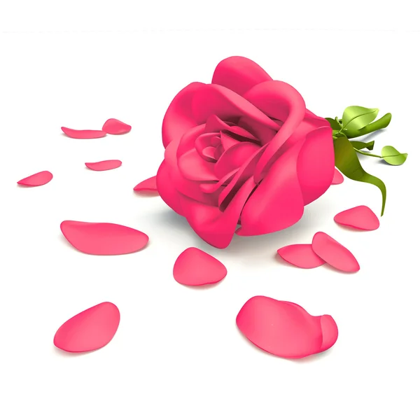Róża 3D na Walentynki — Zdjęcie stockowe