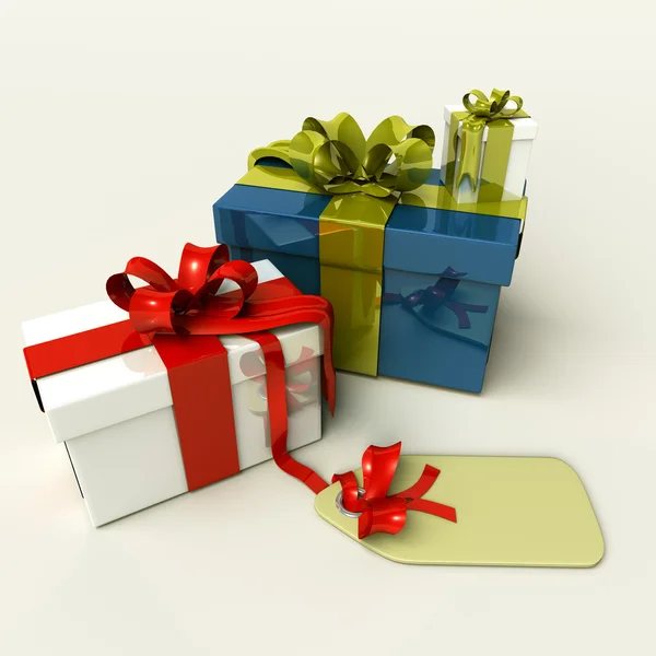 3D presents for christmas or birthday — Stock Photo, Image