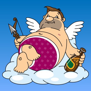 Lazy cupid clipart