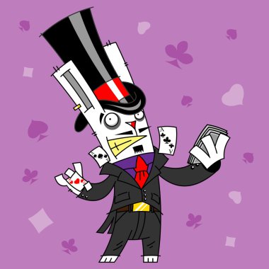 Rabbit magician clipart