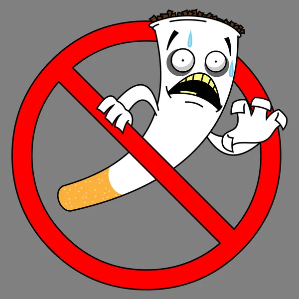 Ilustración Cigarrillo Que Fue Prohibido — Vector de stock