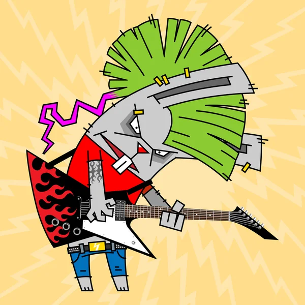 Guitariste lapin rock — Image vectorielle