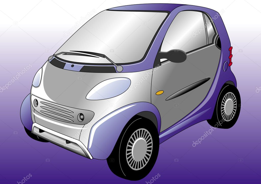 Illustration of the little purple sports car