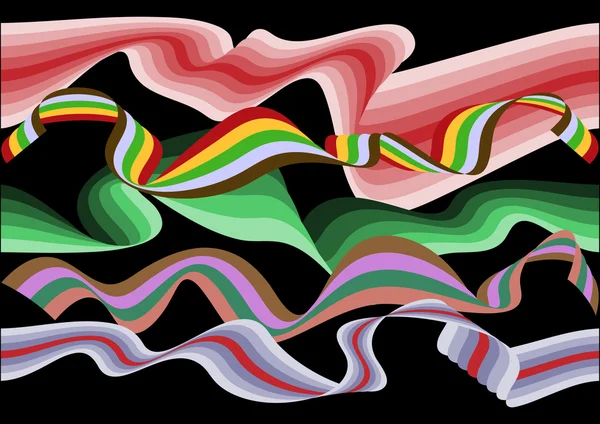Цветные Ленты Растущие Ветру Лицензионные Стоковые Иллюстрации