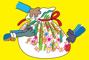 Hediyelerle dolu çanta.