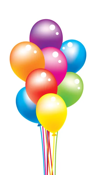 Bunch Big Colorful Balloons Holiday — Stock Vector