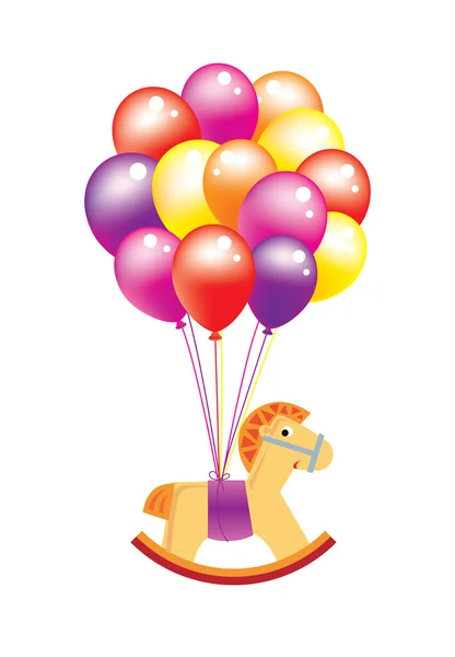 Little Horse Balloons Child Holiday — Stock Vector