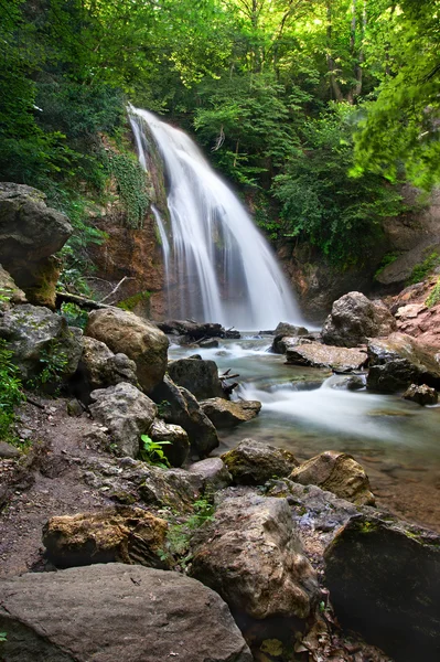 stock image Waterfall in forest, Ukraine, Krim