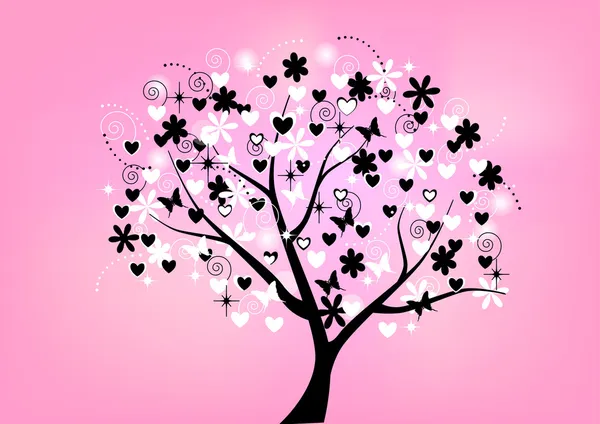 Όμορφη floral δέντρο — Διανυσματικό Αρχείο