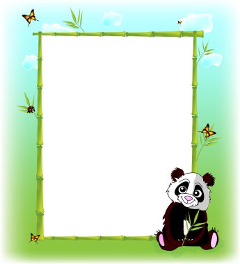 Funny animal cartoon frame clipart