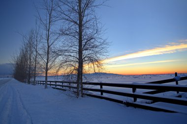 Winter scenic on the prairie. clipart