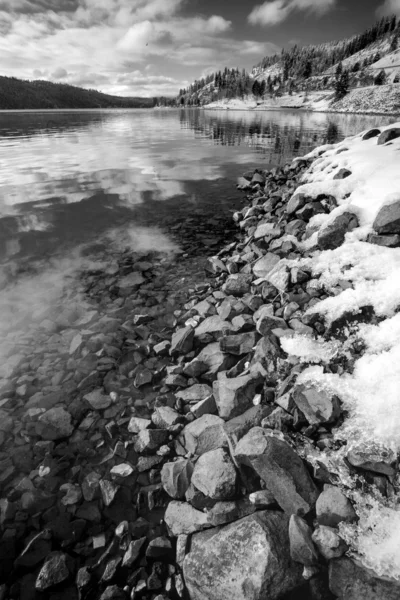 Vinter Naturskön Lake Coeur Alene Norra Idaho Higgens Gång — Stock fotografie