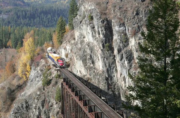 Un tren a través de la montaña —  Fotos de Stock