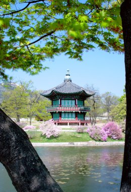 An old historic pavillion at Kyoungbok Palace in Seoul, Korea. clipart