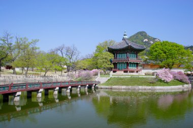 A historic pavillion in Seoul, Korea. clipart