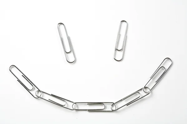 Concept Image Smiley Face Made Paperclips — Stock Photo, Image