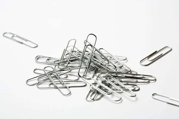 Pile Paperclips White Background — Stock Photo, Image