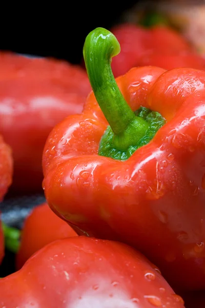 Närbild av en röd paprika. — Stockfoto