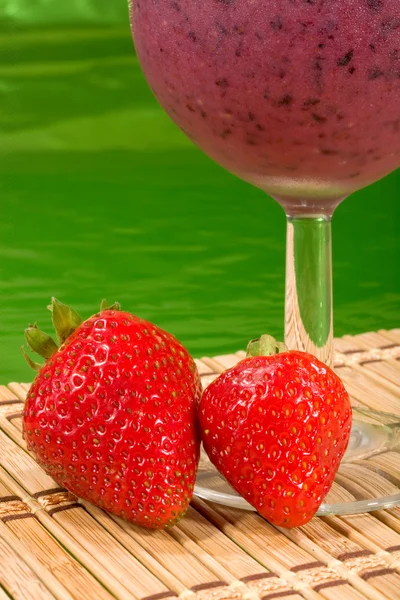 Primer Plano Batido Frutas Fresas Frescas —  Fotos de Stock