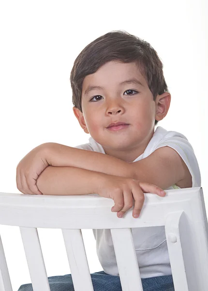 Confident Young Boy Studio Portrait — Stock Photo, Image