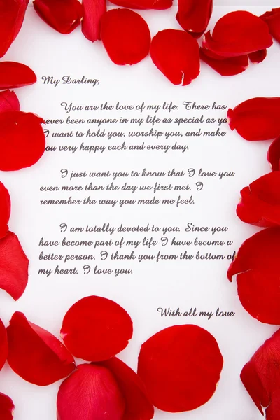 Uma carta de amor para o dia dos namorados . — Fotografia de Stock