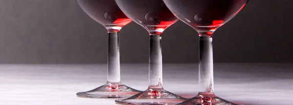 Panoramabild Tre Glas Vin — Stockfoto