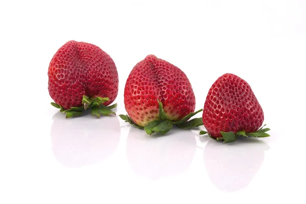Klein tot groot aardbeien. — Stockfoto