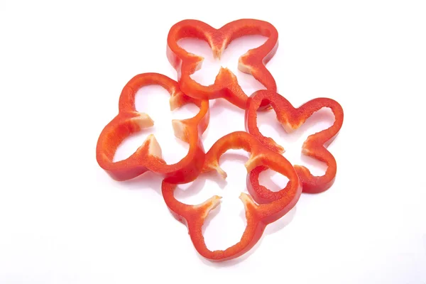 stock image Red bell pepper shapes.